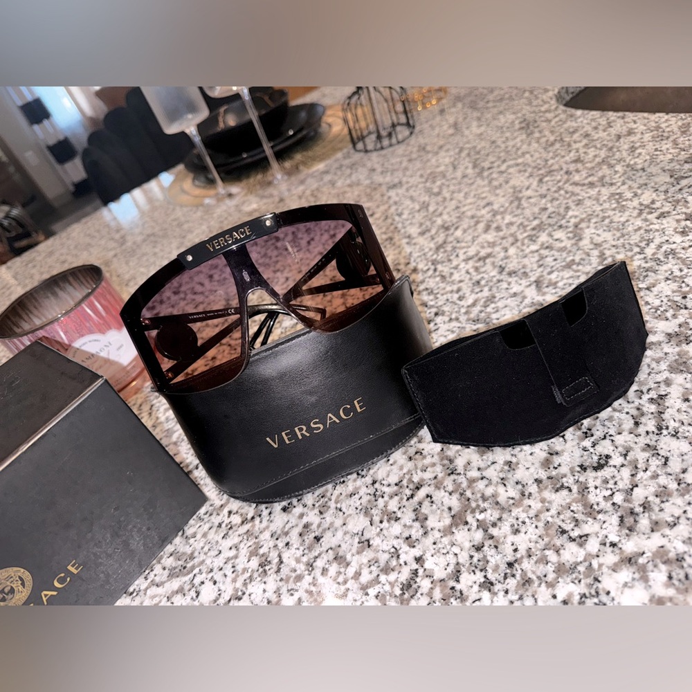 Versace VE4393 2 Lens Shield Sunglasses in Black